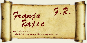 Franjo Rajić vizit kartica